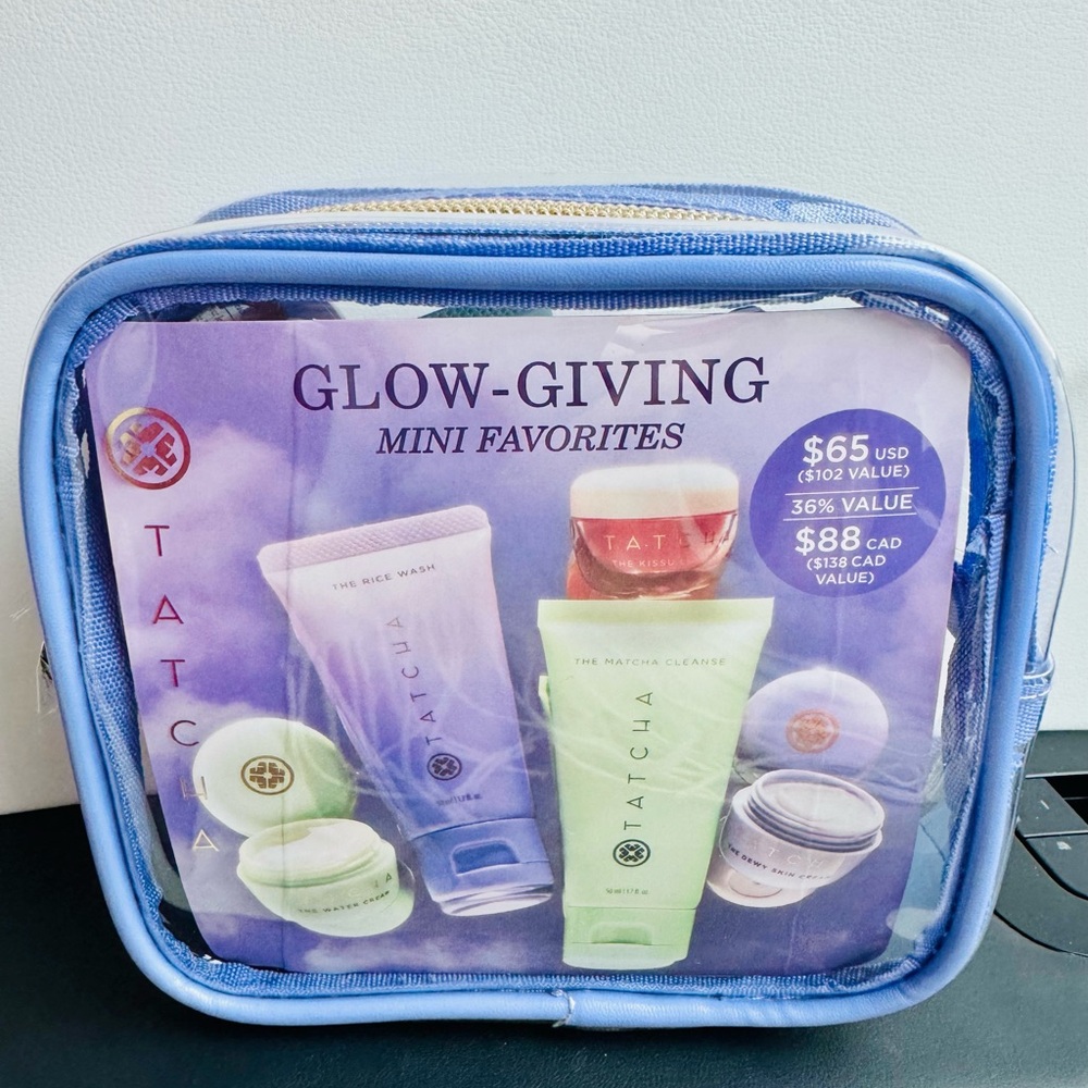 Tatcha Glow-Giving Mini Favorites in Blue Pouch
